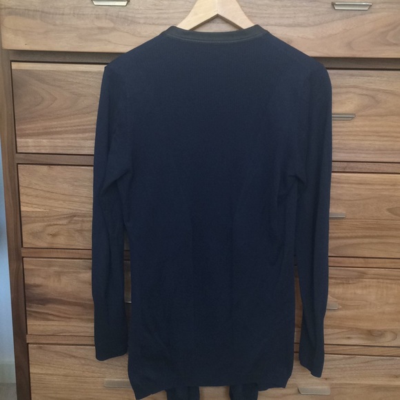 Kenneth Cole Navy Drape Cardigan w/Trim - Picture 5 of 6